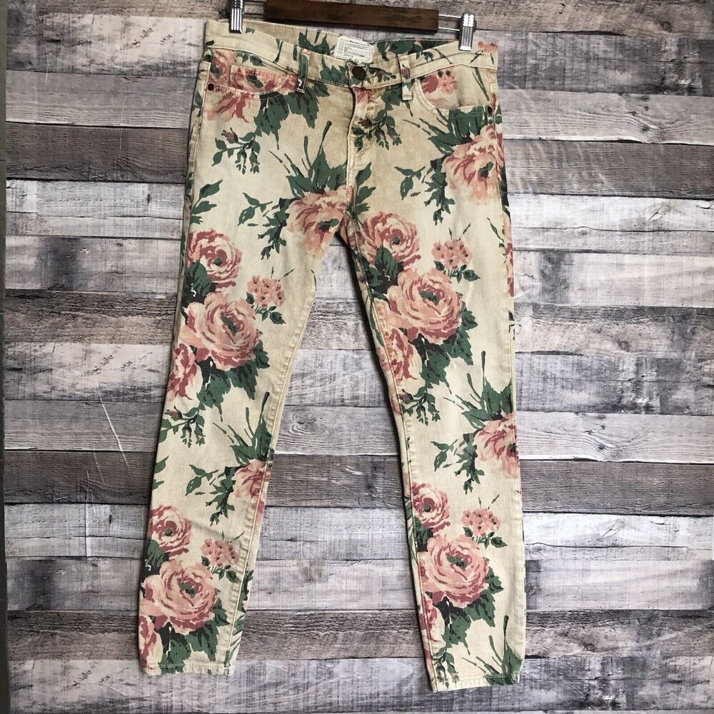 Current/Elliott The Stiletto Jeans Haystack Floral Womens size 27 Skinny